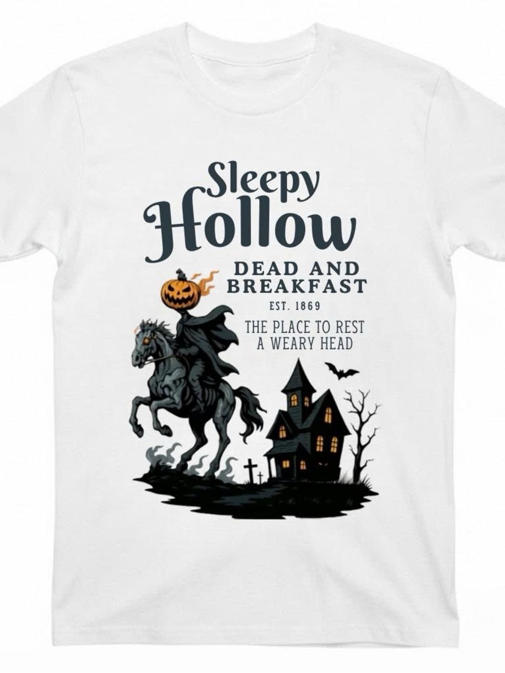 Gildan White Shirt Halloween Graphic T-Shirt